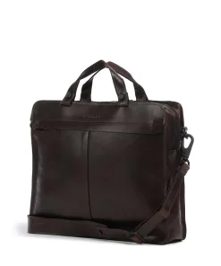 Harold Aberdeen Briefcase grained cow leather dark brown Hot