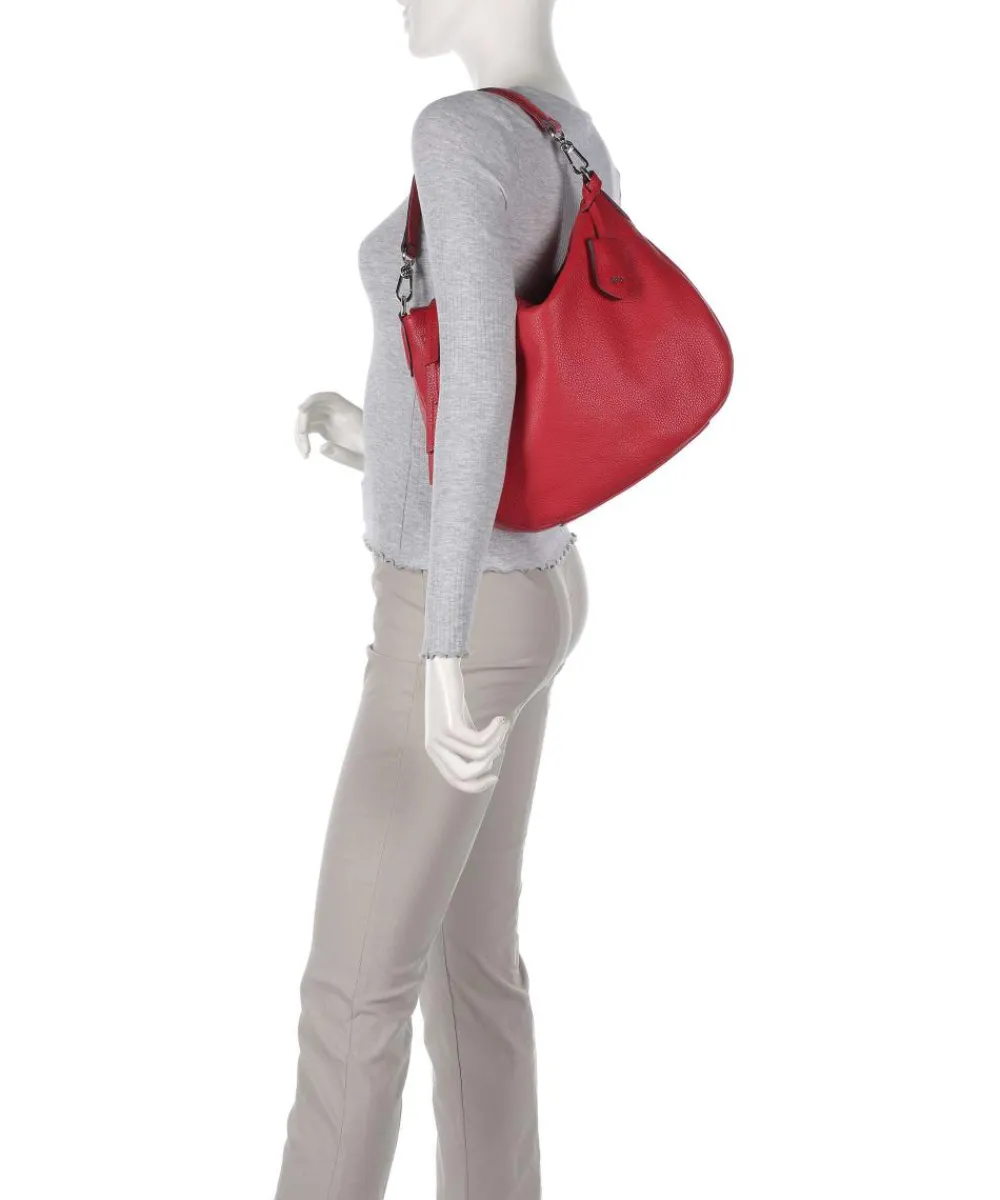 Abro Adria Juna Hobo bag grained cow leather red