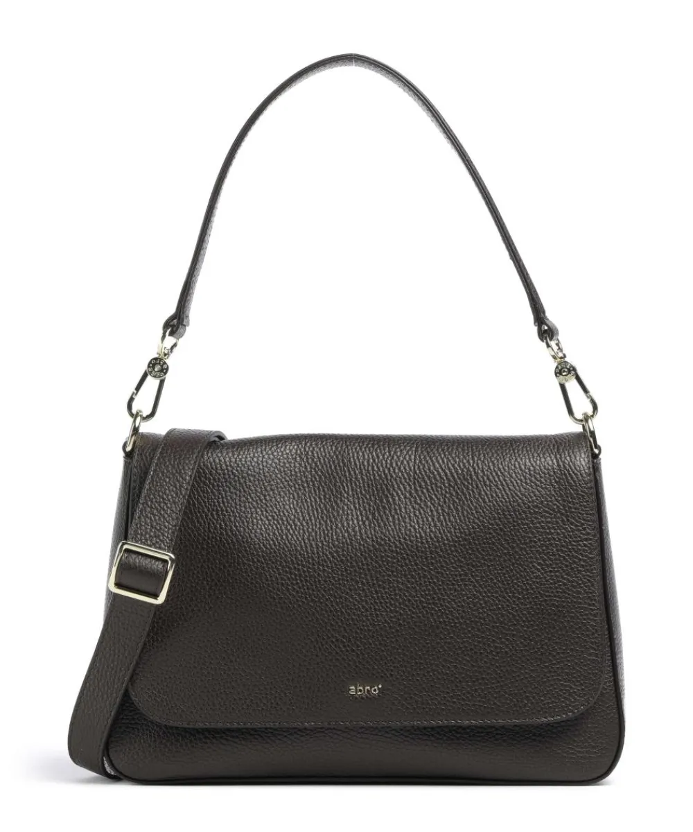 Abro Adria Lulu Shoulder bag grained leather dark brown Outlet