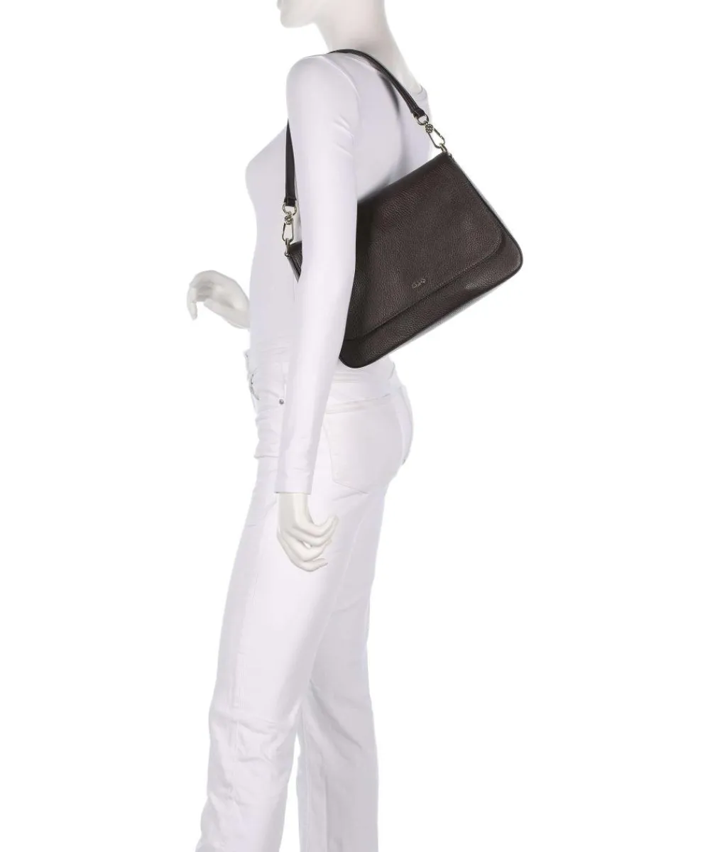Abro Adria Lulu Shoulder bag grained leather dark brown Outlet
