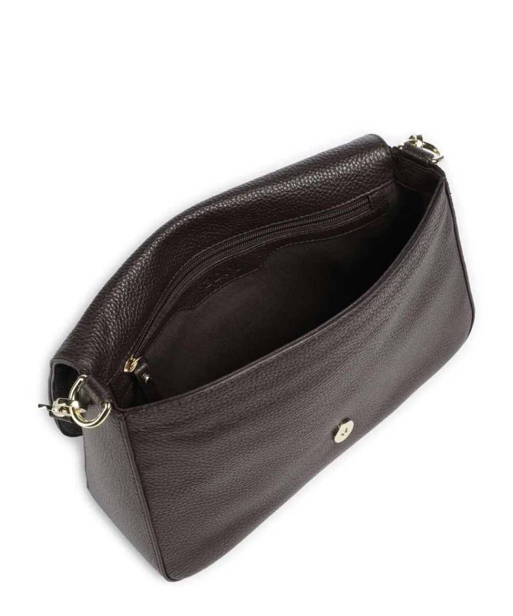 Abro Adria Lulu Shoulder bag grained leather dark brown Outlet