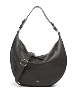 Abro Adria Lulu Small Hobo bag grained leather dark brown Discount