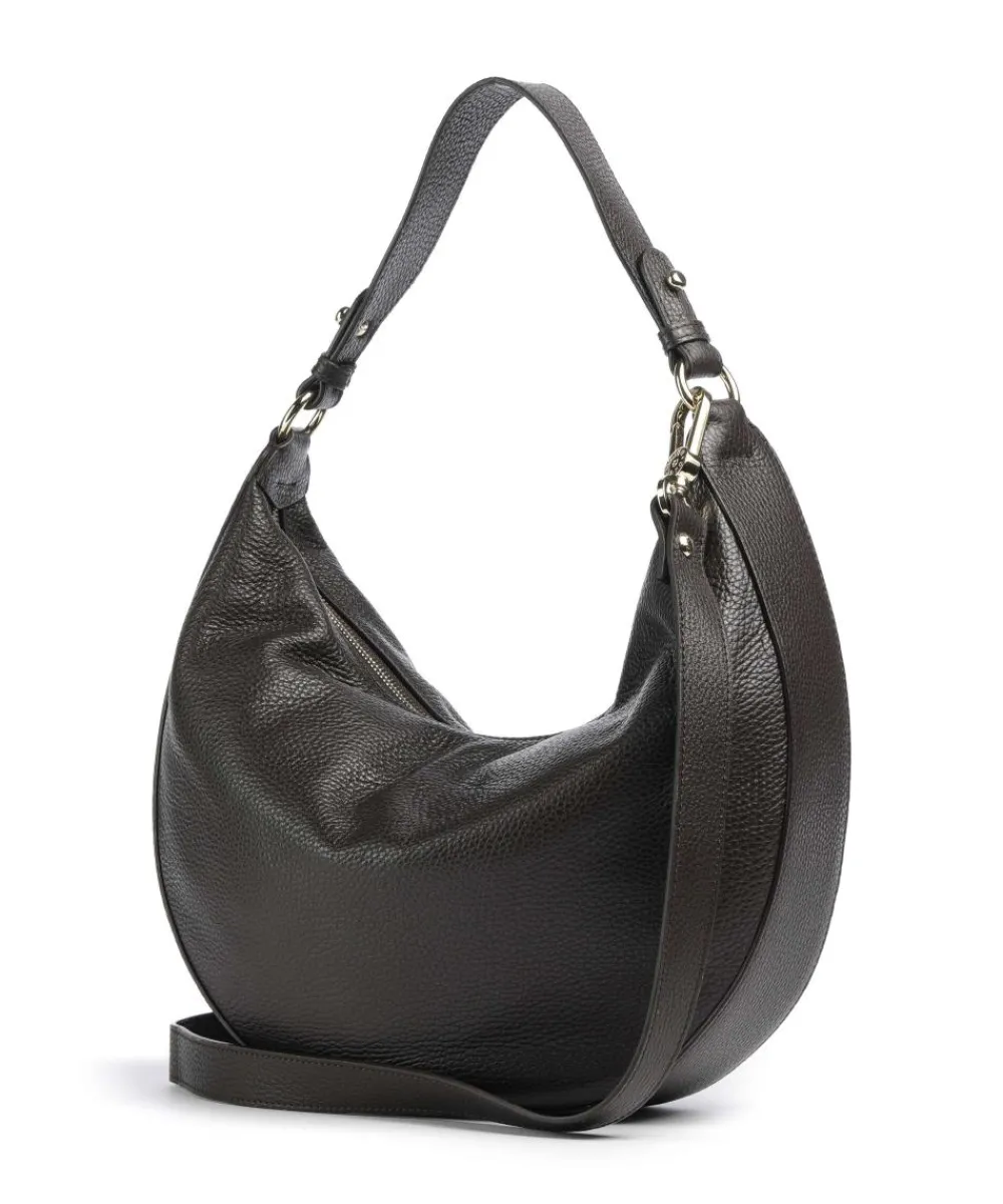 Abro Adria Lulu Small Hobo bag grained leather dark brown Discount