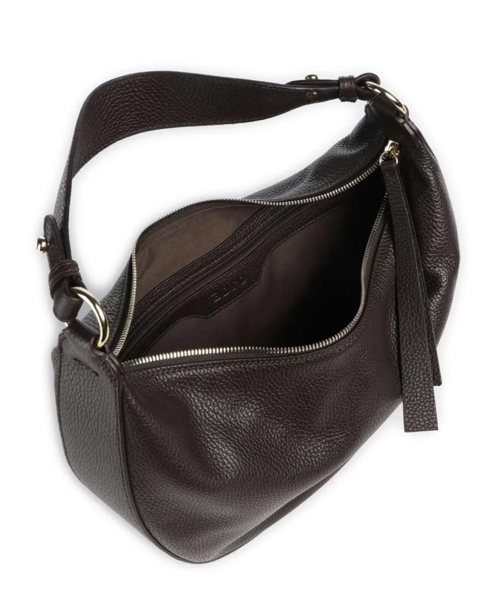 Abro Adria Lulu Small Hobo bag grained leather dark brown Discount