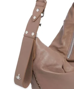 Vivienne Westwood Agnes Supple Medium Hobo bag sheepskin leather taupe New