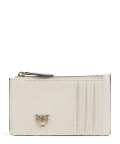 Pinko Airone Credit card holder sheepskin leather ivory Clearance