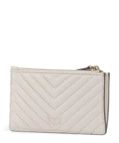 Pinko Airone Credit card holder sheepskin leather ivory Clearance