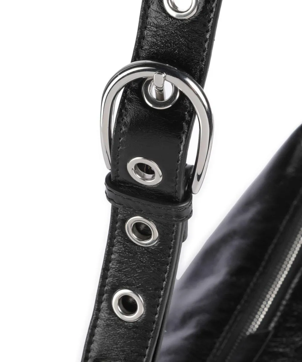 Abro Alias Soft By My Side Shoulder bag fine grain cow leather black New