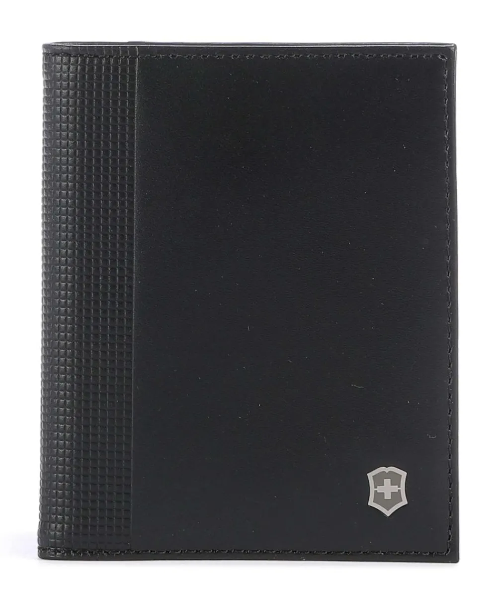 Victorinox Altius Alox Bi-Fold RFID Credit card holder fine grain leather black Clearance