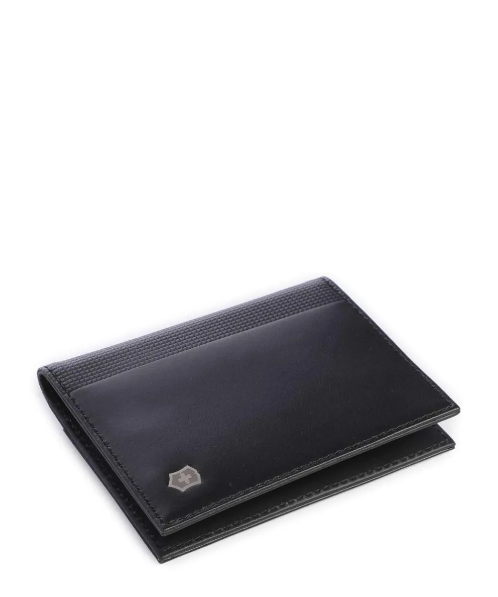 Victorinox Altius Alox Bi-Fold RFID Credit card holder fine grain leather black Clearance
