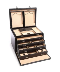 Windrose Ambiance 5 Etagen Jewelry box cow leather black New