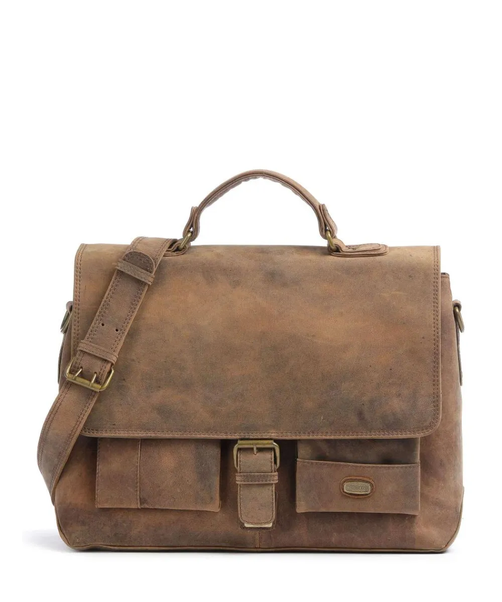 Best Antic Briefcase 15″ brushed leather Business- & Laptop Bags