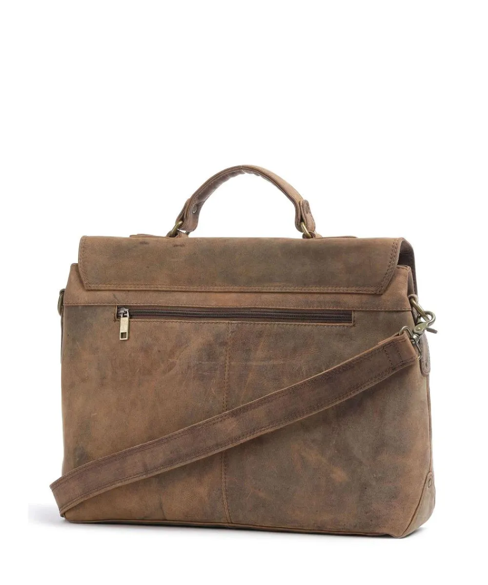 Best Antic Briefcase 15″ brushed leather Business- & Laptop Bags