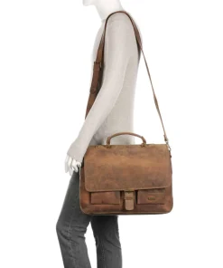 Best Antic Briefcase 15″ brushed leather Business- & Laptop Bags