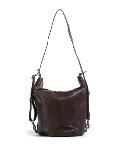Spikes & Sparrow Apache Claudria Backpack bag grained leather dark brown Online