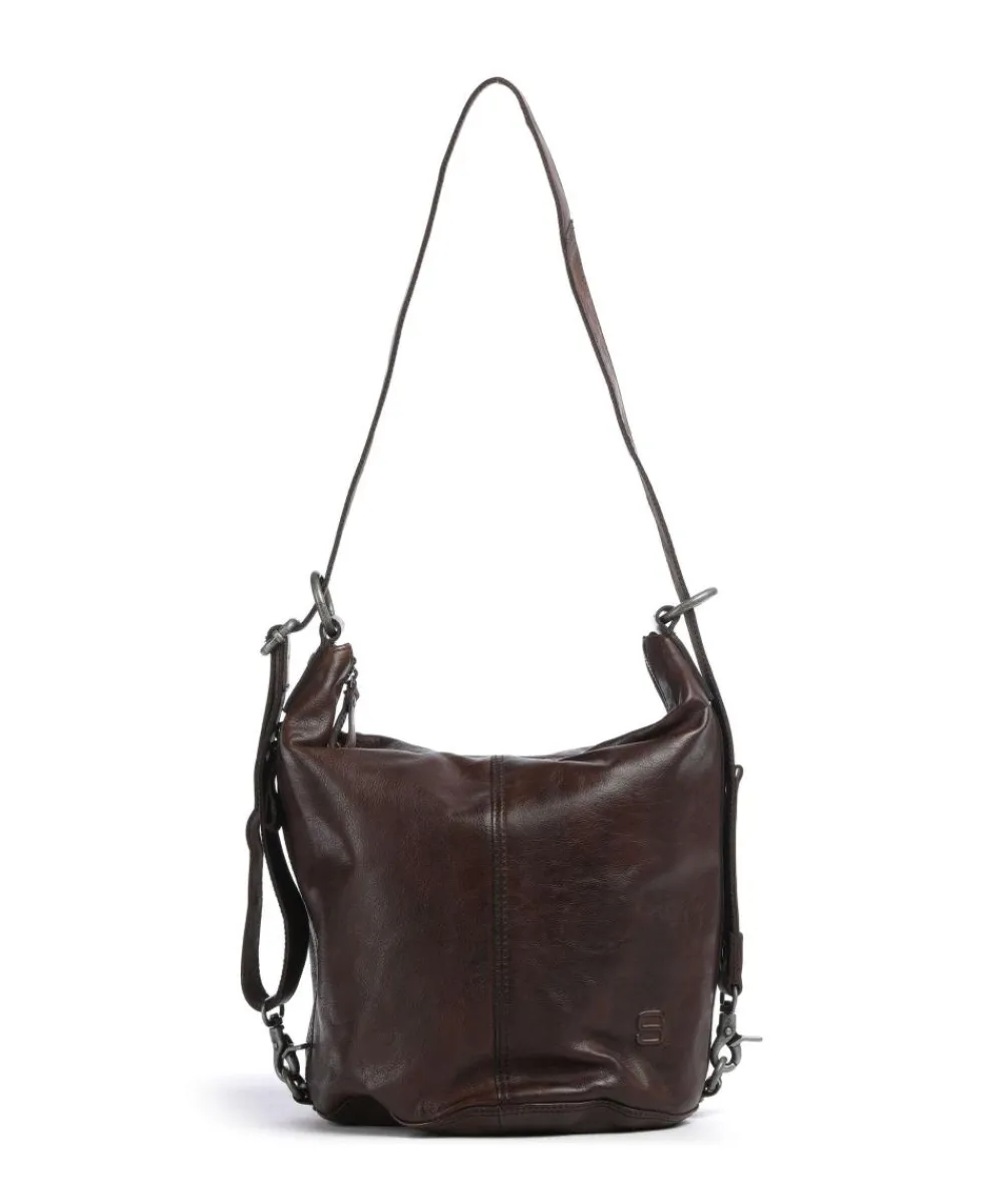 Spikes & Sparrow Apache Claudria Backpack bag grained leather dark brown Online