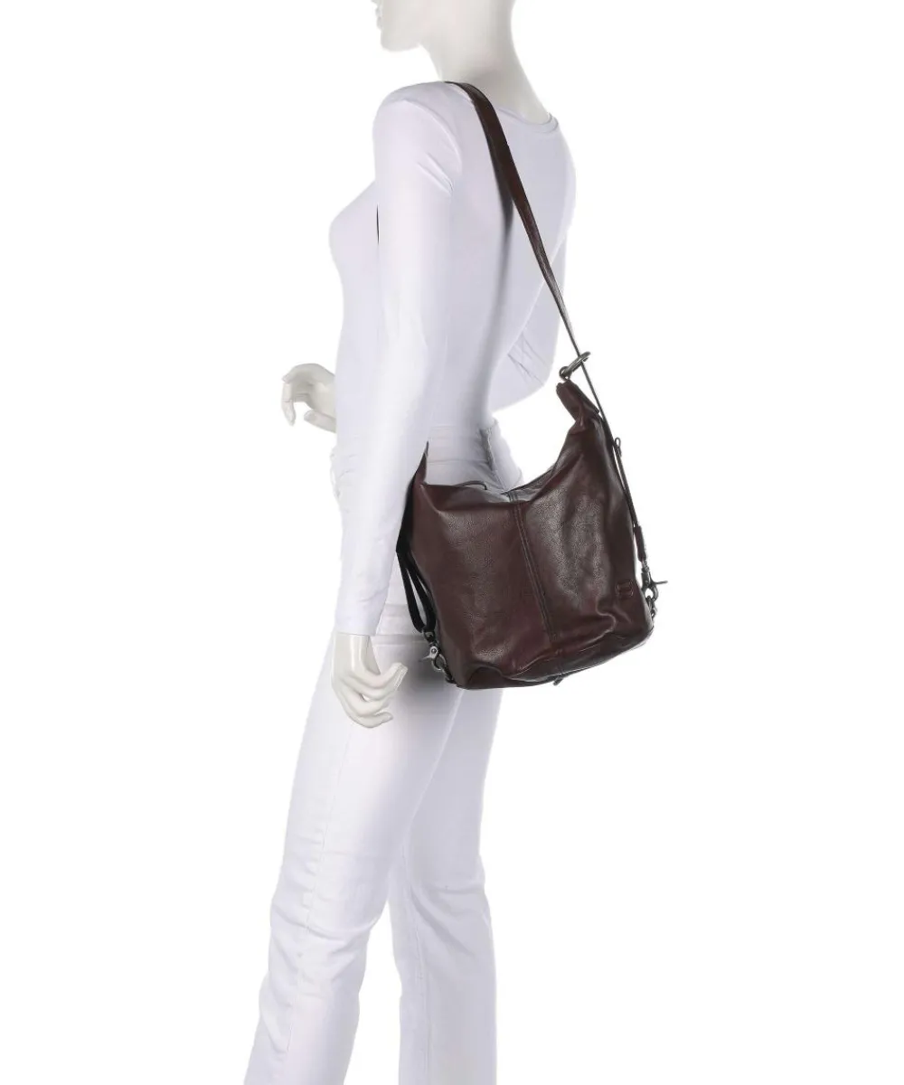 Spikes & Sparrow Apache Claudria Backpack bag grained leather dark brown Online