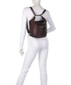Spikes & Sparrow Apache Claudria Backpack bag grained leather dark brown Online