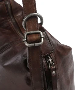 Spikes & Sparrow Apache Claudria Backpack bag grained leather dark brown Online