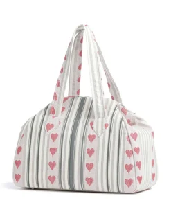Outlet Archive Linen Heart Stripes Large Handbag fabric Handbags