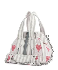 Outlet Archive Linen Heart Stripes Mini Crossbody bag fabric Handbags|Crossbody Bags