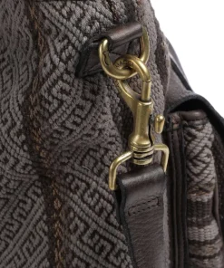 Campomaggi Backpack bag cotton, grained cow leather dark grey New