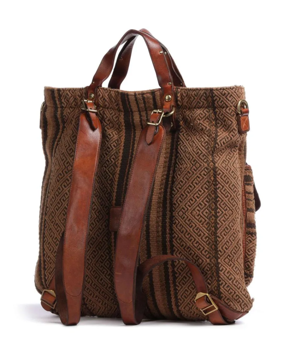 Backpack bag cotton, grained cow leather Backpack-Bags|Daypacks
