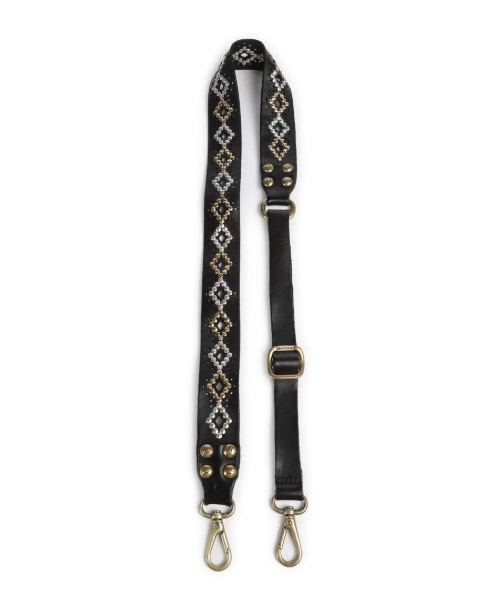 Campomaggi Bag strap fine grain cow leather black New