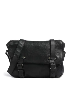 Aunts & Uncles Barbershop Anchor Messenger bag grained leather black Hot