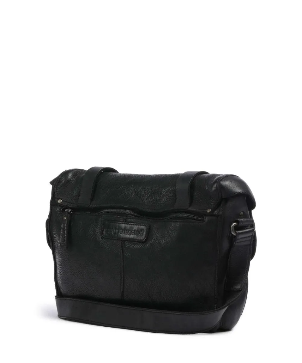 Aunts & Uncles Barbershop Anchor Messenger bag grained leather black Hot