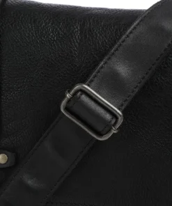Aunts & Uncles Barbershop Anchor Messenger bag grained leather black Hot