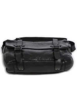 Aunts & Uncles Barbershop Anchor Messenger bag grained leather black Hot