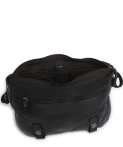Aunts & Uncles Barbershop Anchor Messenger bag grained leather black Hot