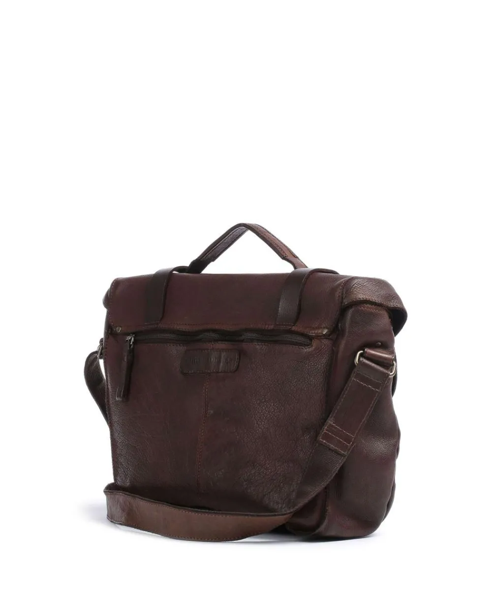 Aunts & Uncles Barbershop Bandholz Messenger bag fine grain leather dark brown Best