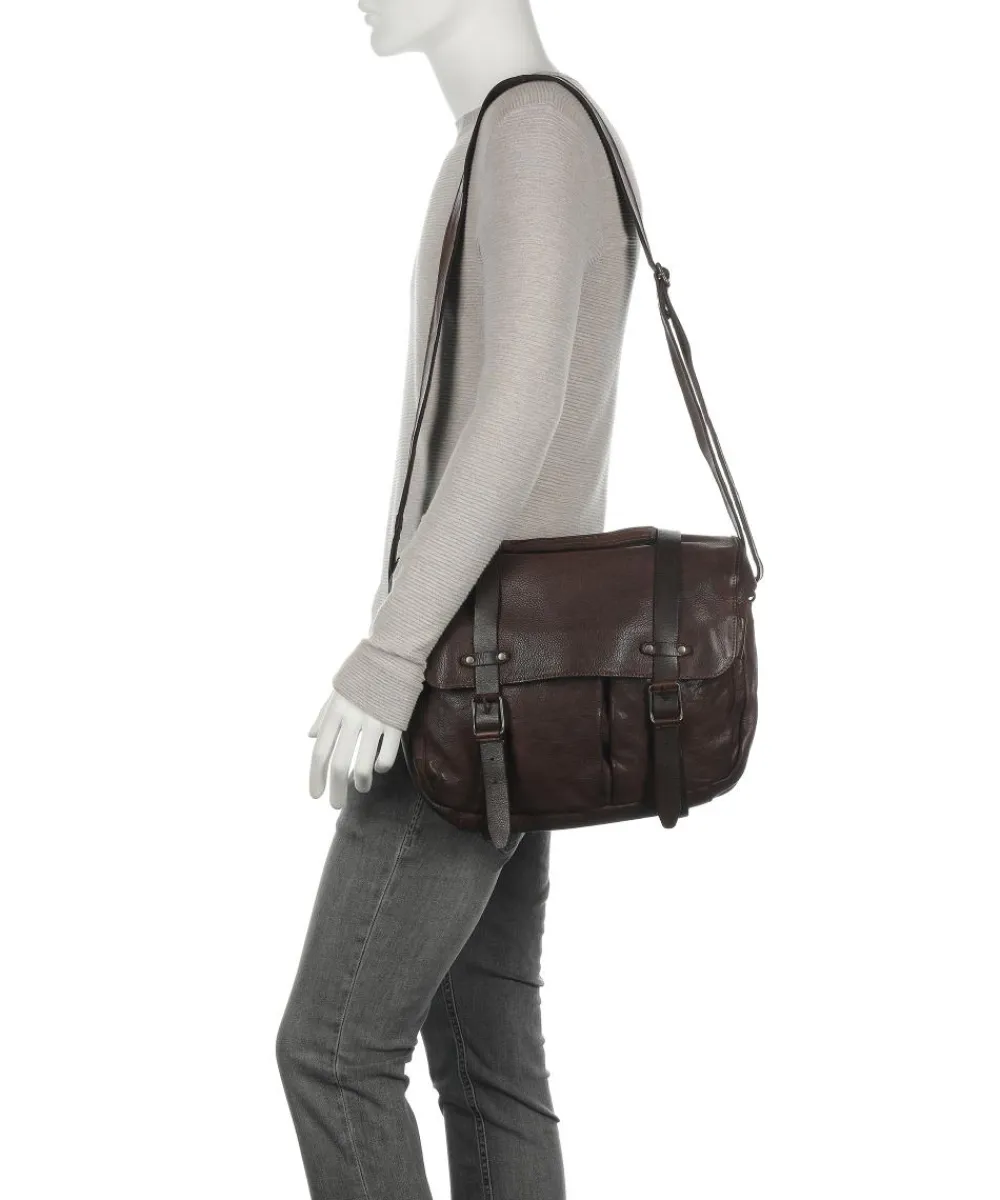 Aunts & Uncles Barbershop Bandholz Messenger bag fine grain leather dark brown Best