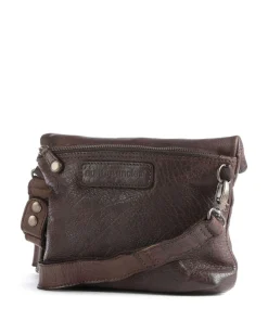 Aunts & Uncles Barbershop Stubble Crossbody bag grained leather dark brown Clearance