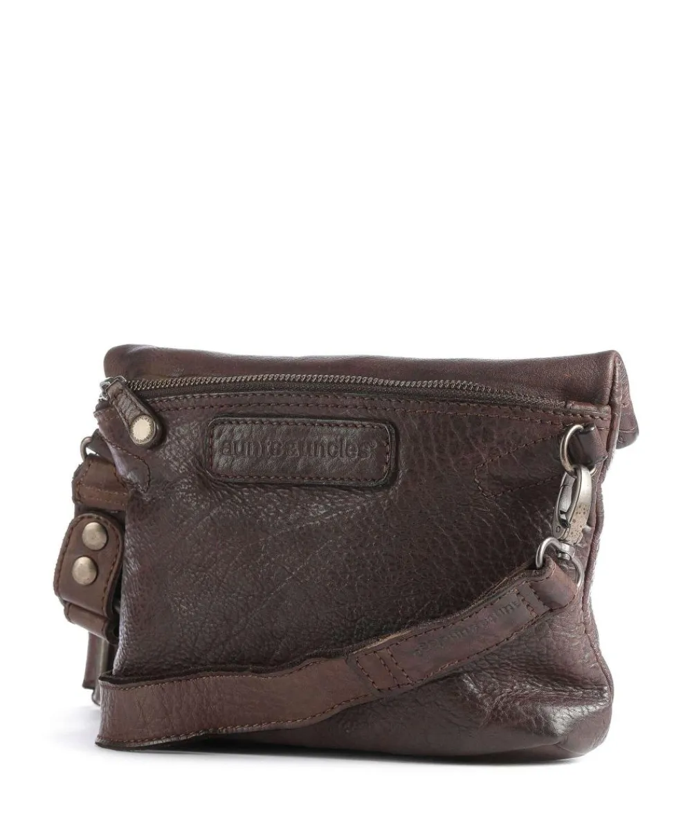 Aunts & Uncles Barbershop Stubble Crossbody bag grained leather dark brown Clearance