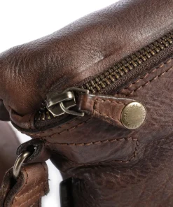Aunts & Uncles Barbershop Stubble Crossbody bag grained leather dark brown Clearance