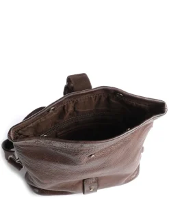 Aunts & Uncles Barbershop Stubble Crossbody bag grained leather dark brown Clearance