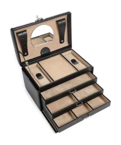 Windrose Beluga Jewelry box grained cow leather black