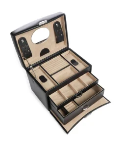 Windrose Beluga Jewelry box grained cow leather black Discount