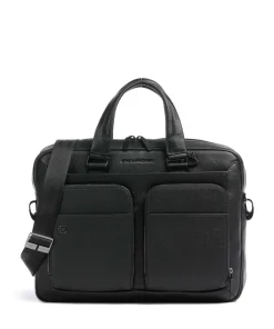 Square Briefcase 15″ fine grain cow leather Business- & Laptop Bags
