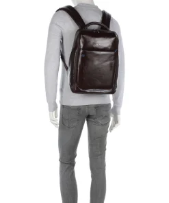 Best Blue Square Backpack 15″ fine grain cow leather Laptop Backpacks|Daypacks