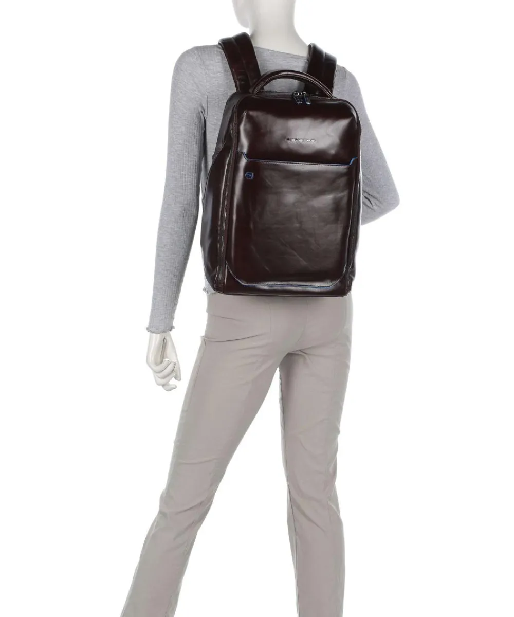 Best Blue Square Backpack 15″ fine grain cow leather Laptop Backpacks|Daypacks
