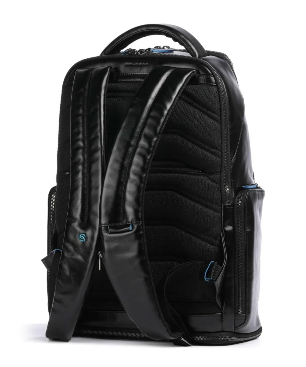 Best Blue Square Backpack 15″ fine grain cow leather Laptop Backpacks|Daypacks