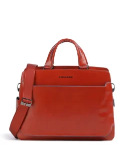 Piquadro Blue Square Briefcase 15″ fine grain cow leather red brown Online