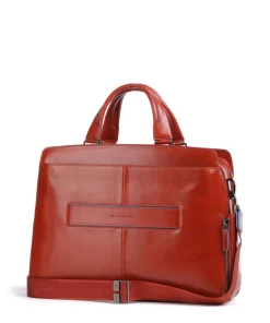 Piquadro Blue Square Briefcase 15″ fine grain cow leather red brown Online