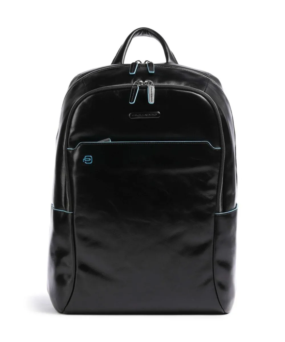 Best Blue Square Laptop backpack 13″ grained cow leather Laptop Backpacks