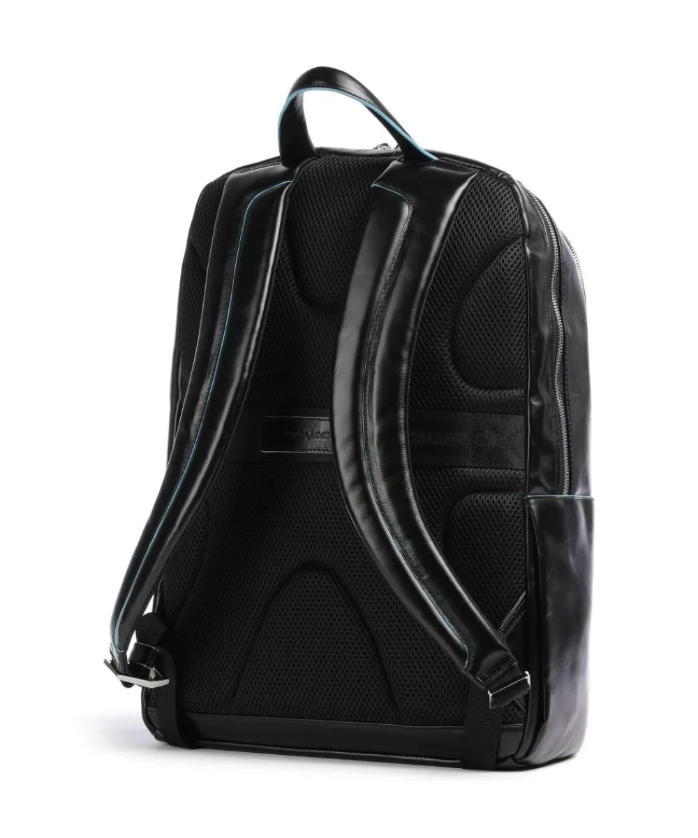 Best Blue Square Laptop backpack 13″ grained cow leather Laptop Backpacks