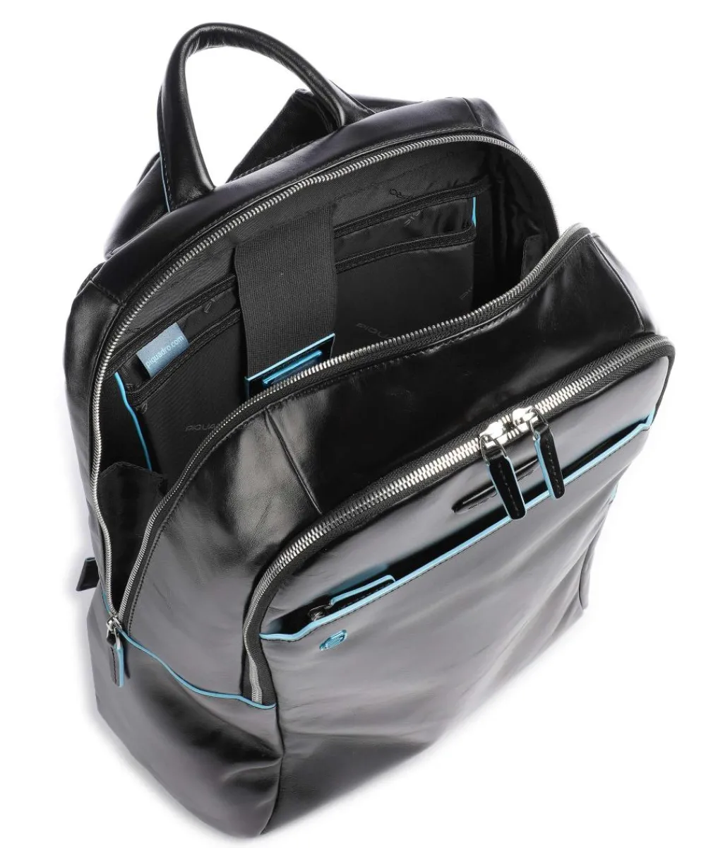 Best Blue Square Laptop backpack 13″ grained cow leather Laptop Backpacks